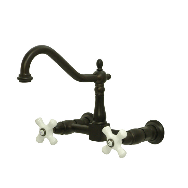 Heritage KS1245PX 2-Handle 8-Inch Wall Mount Kitchen Faucet KS1245PX